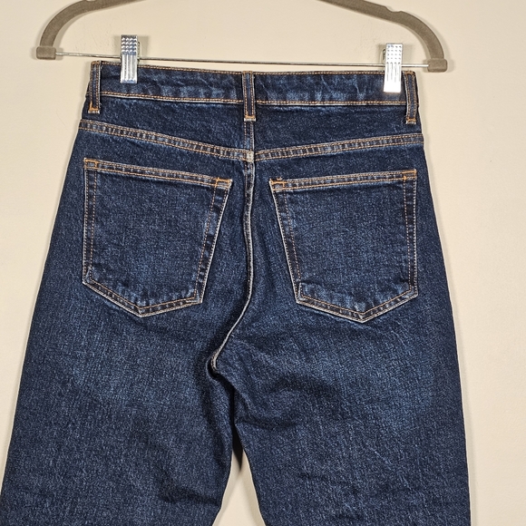 Topshop Raw Hem straight Leg High Rise Jeans in Indigo Size 26 - Picture 11 of 15